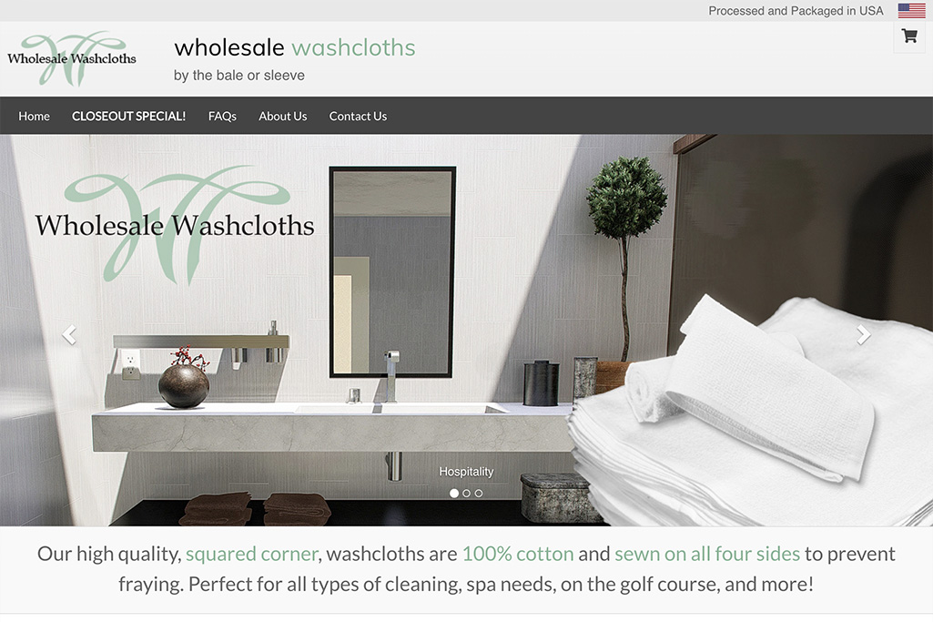 Custom e-commerce and backend platform for Wholesale Washcloths