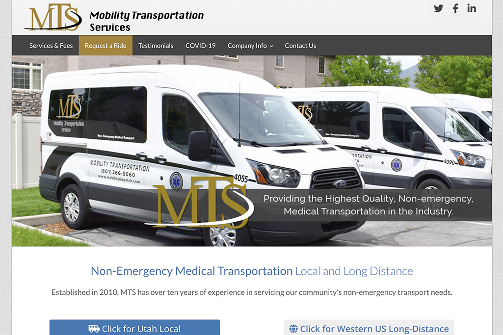 Business website development for Mobility Transportation Services